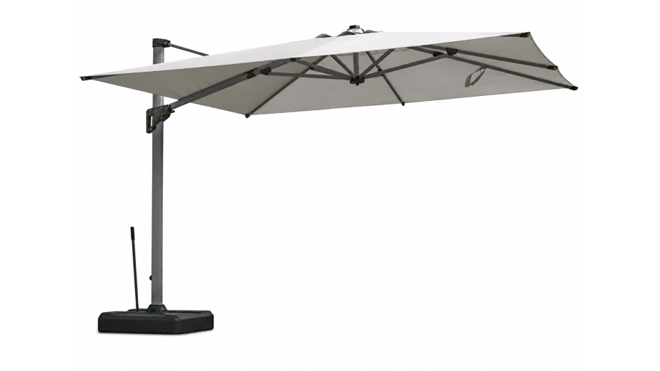Parasol déporté 3x3 m, ouverture motorisée