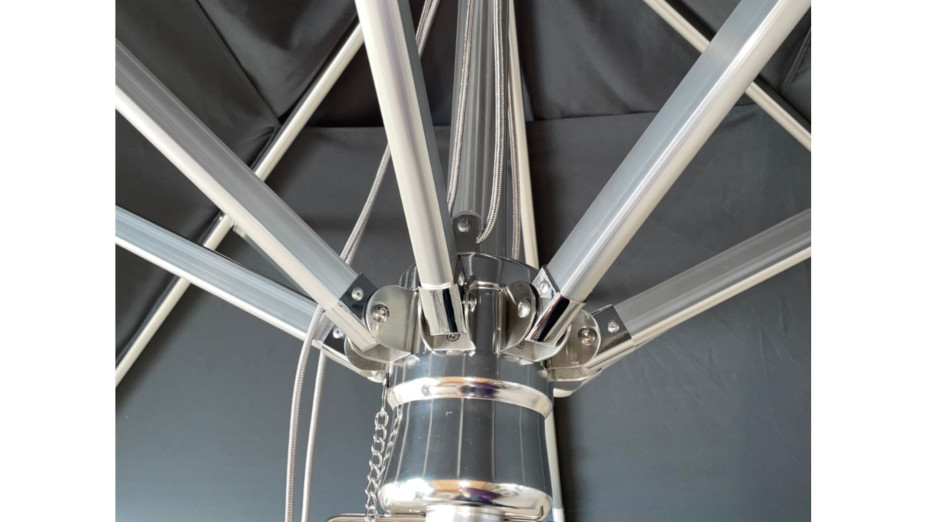 Parasol droit aluminium 3x3 m