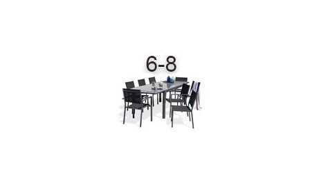 Ensemble tables et chaises de jardin de 6 à 8 personnes